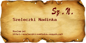 Szeleczki Nadinka névjegykártya
